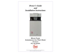 Installation Instructions - Rheem Pronto Continuous Hot Water System