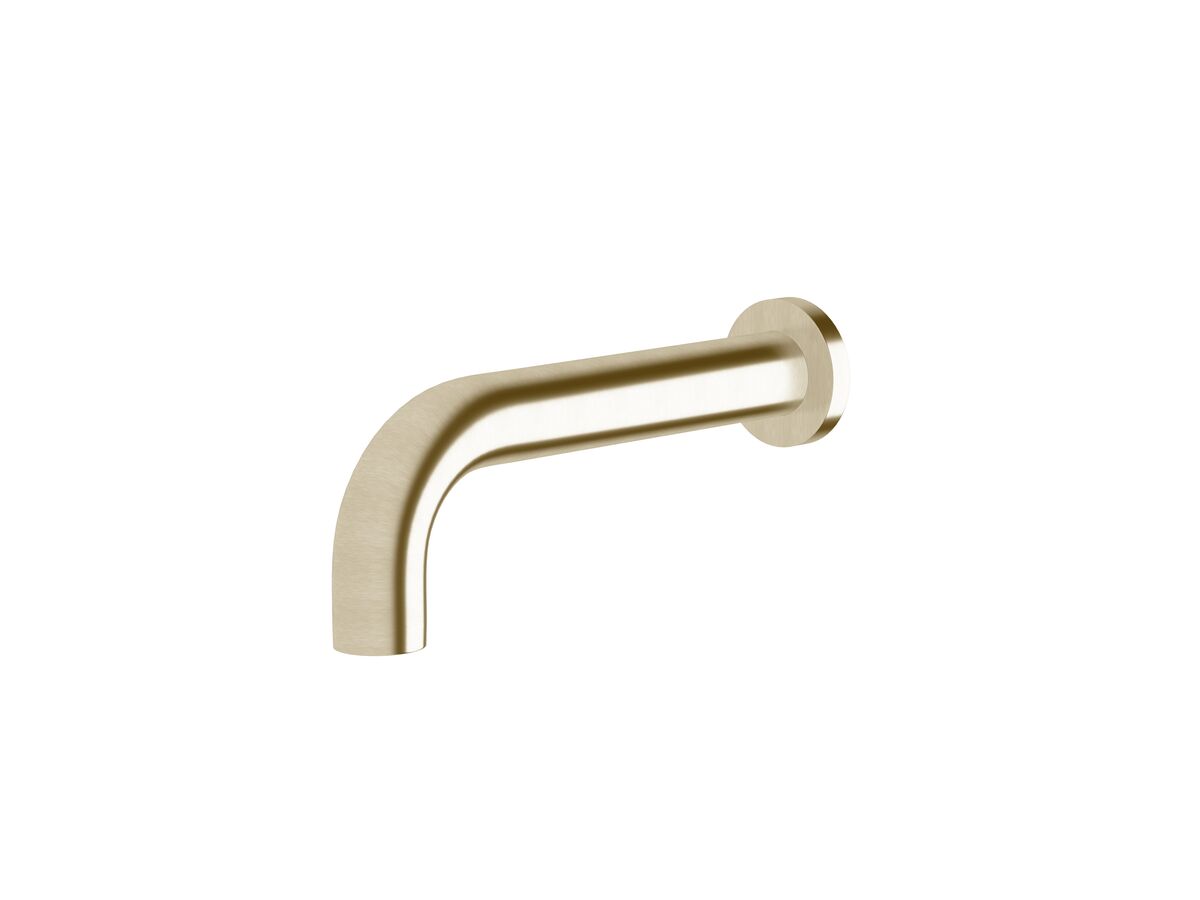 Scala 32mm Curved Wall Bath Outlet 200mm LUX PVD Brushed Platinum Gold