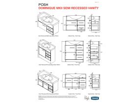 Technical Guide - Posh Dominique MKII Wall Hung Semi Recessed Vanity