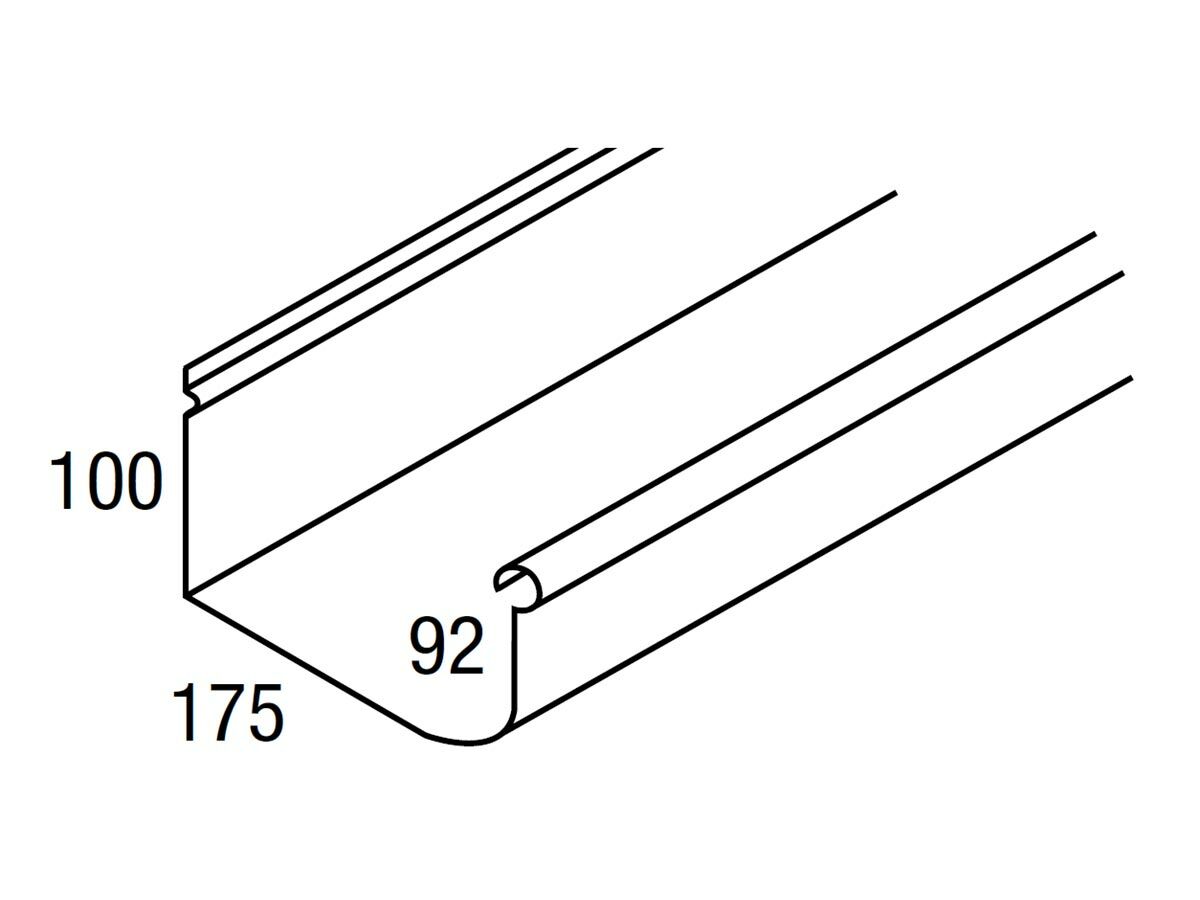 Stramit Quad Gutter 175mm Windspray Cut to Length from Reece
