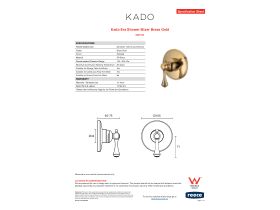 Specification Sheet - Kado Era Shower Mixer Brass Gold