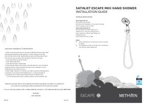 Installation Instructions - Satinjet Escape MK2 Handshower with Wall Bracket White (3 Star)