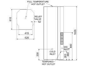 Everhot 450 5 star Natural Gas Stainless Steel Hot Water System