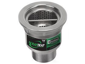 Scraptrap Cast Stainless Sink Waste Arrestor(90mm) - Removable Strainer Basket and Fixed Secondary Strainer