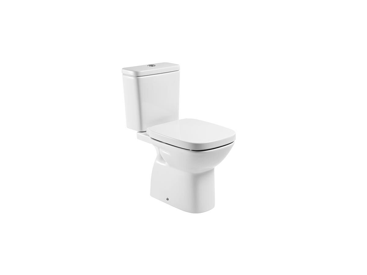 Roca Debba Close Coupled Toilet Suite S Trap Bottom Inlet with Soft Close Quick Release Seat White (4 Star)