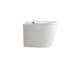Wolfen Ambulant Back To Wall Rimless Toilet Suite Single Flap Seat White (4 Star)