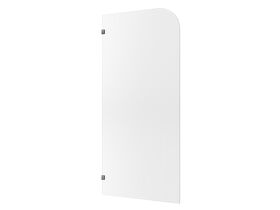 Hero - Kado Lux Frameless Curved Left Fluted Panel with Wall Clips 1000mm Brushed Gunmetal