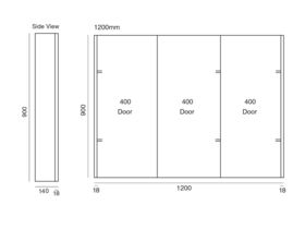 Tasca Shaving Cabinet 1200mm x 900mm