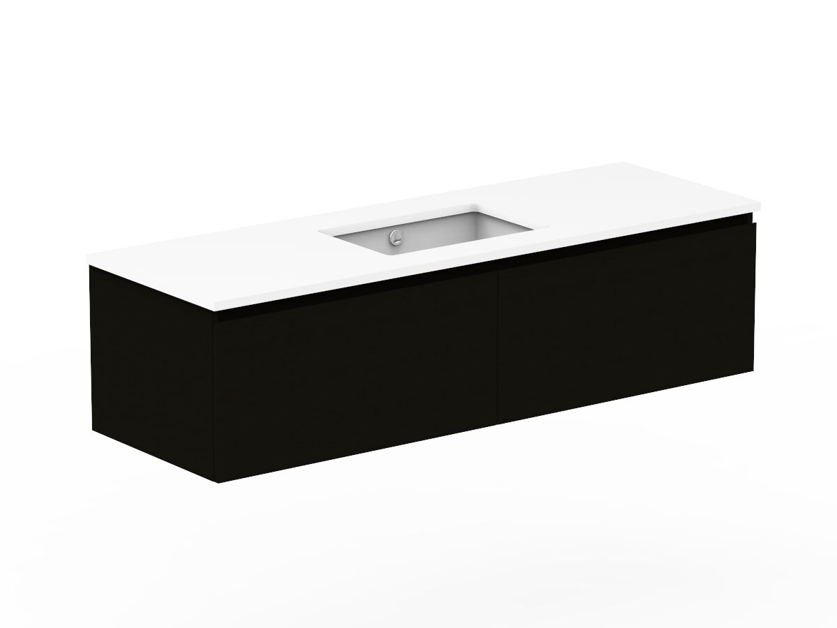 Posh Domaine Plus AllDrawer 1500 SingleBowl Wall Hung Vanity Unit