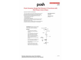 Installation Instructions - Posh Domaine Single Rail Shower 3 Functions with Wall Water Inlet (4 Star)
