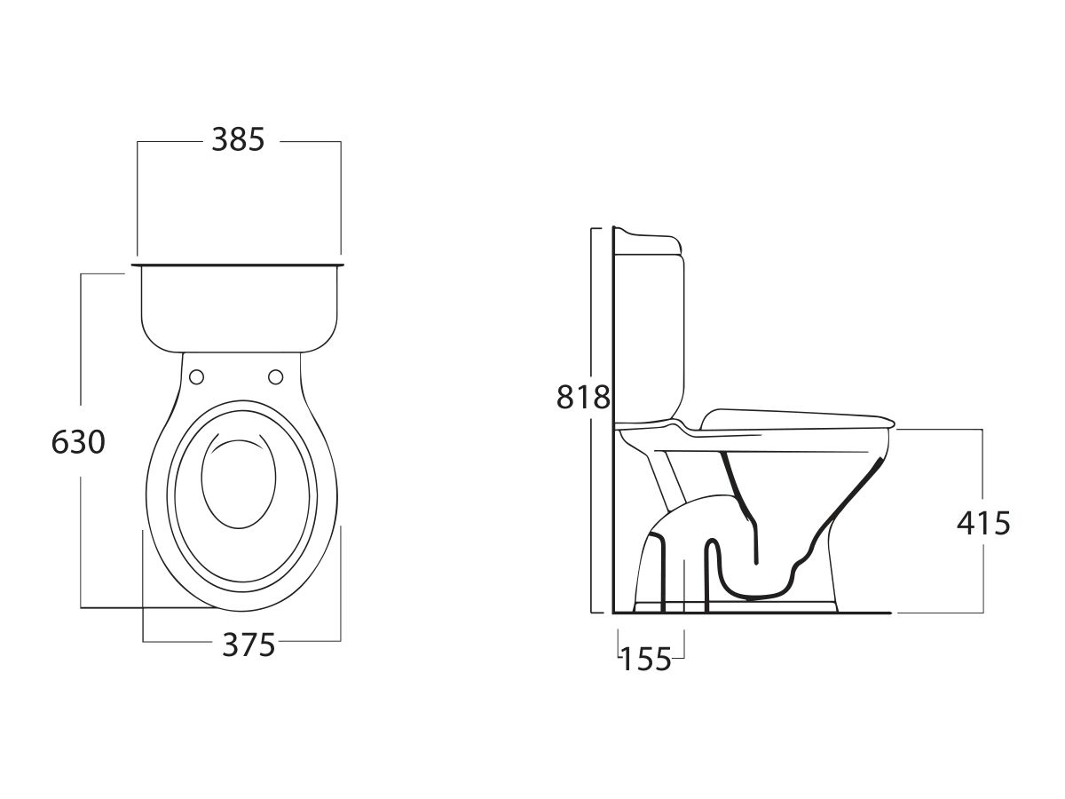 Posh Canterbury Toilet Suite Close Coupled STrap with Quick Release