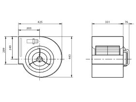 Kruger Centrifugal Fan KDD10/10 750W4P-1 3S