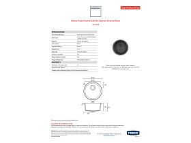 Specification Sheet - Memo Freya Round Sink No Taphole Granite Black