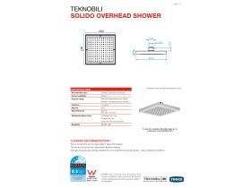 Technical Guide - Teknobili Solido Overhead Shower Chrome (3 Star)