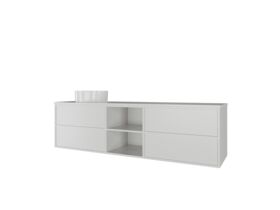 Kado Aspect 1800mm Wall Hung Vanity Unit with Shelf Single Bowl Thin Caesarstone Top