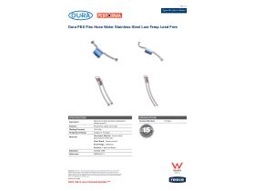 Specification Sheet - Dura PEX Flex Hose Water Stainless Steel Low-Temp Lead Free