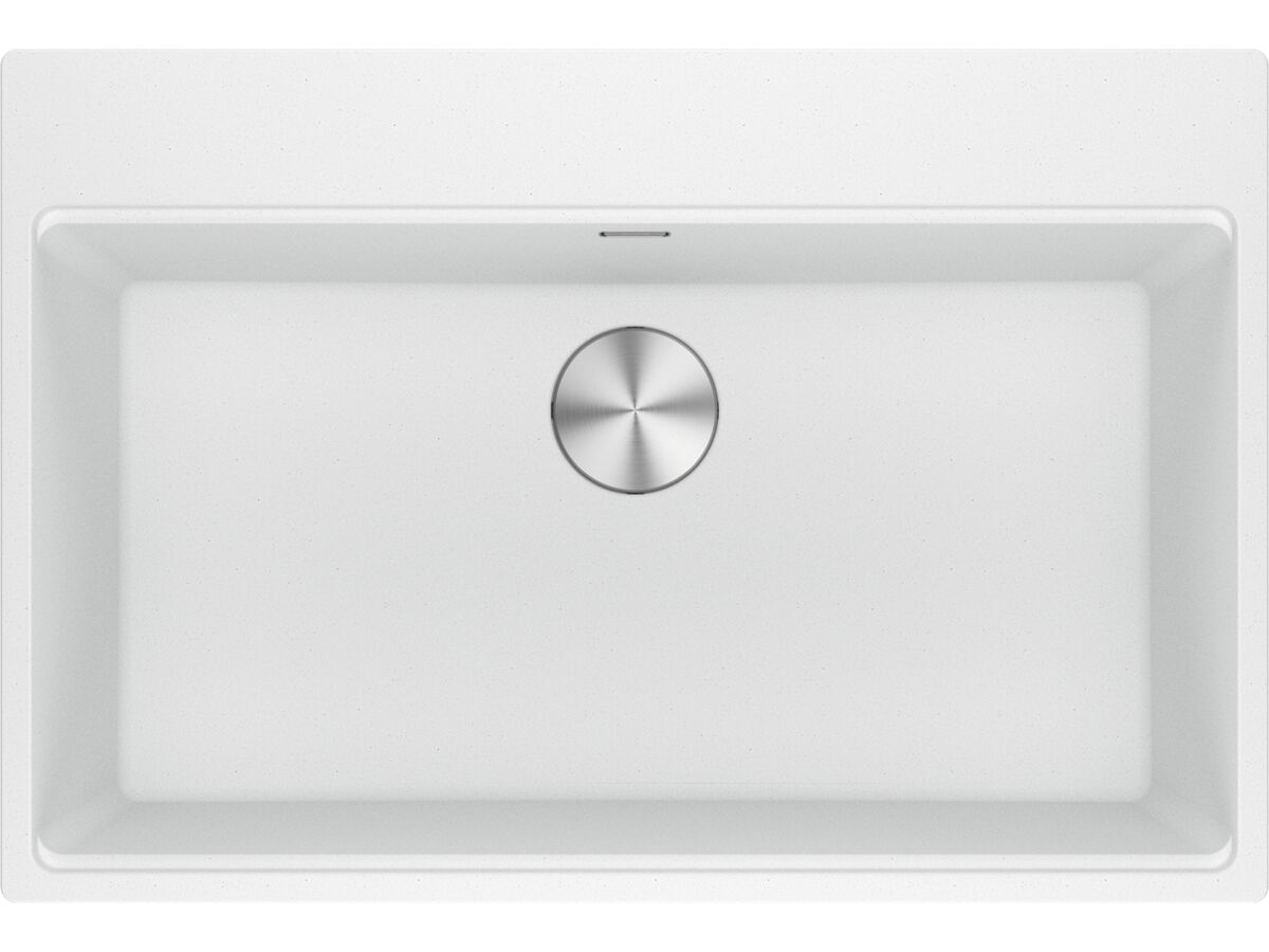 Franke City Fragranite Single Bowl 750mm Inset Sink Pack includes Chopping Board and Rollamat Polar White