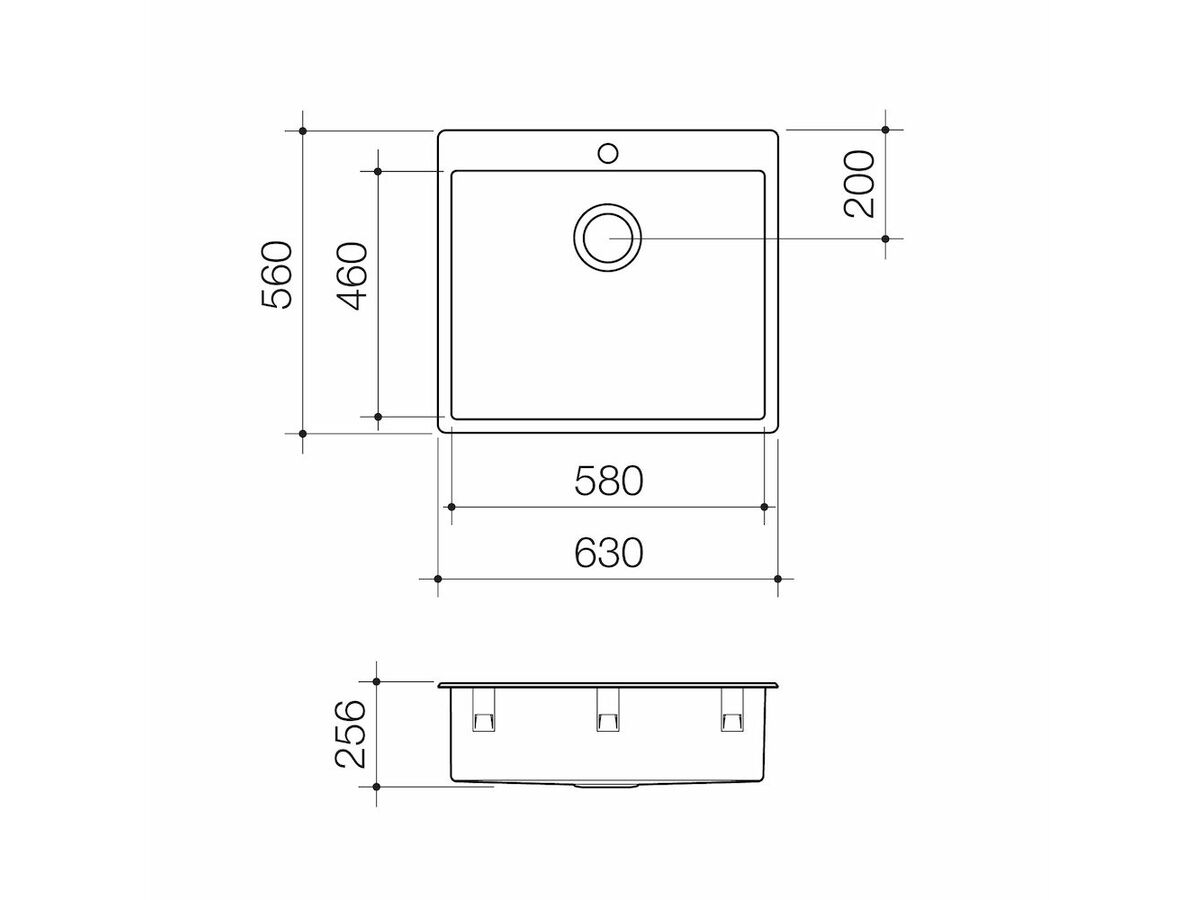 Caroma Compass Flushline Tub 70 Litre No Taphole Stainless Steel