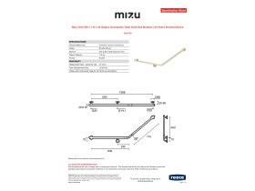 Specification Sheet - Mizu Drift 840 x 715 x 40 Degree Accessible Toilet Grab Rail Modular Left Hand Brushed Brass