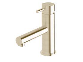 Scala Basin Mixer Tap with 130mm Outlet LUX PVD Brushed Platinum Gold (6 Star)