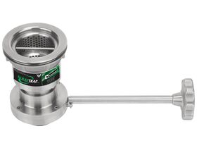 Scraptrap Cast Stainless Sink Waste Arrestor (90mm) with Cast Stainless Shut Off Valve - Removable Strainer basket and Fixed Secondary Strainer