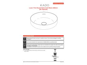 Installation Instructions - Kado Lussi Thin Edge Round Semi Inset Basin with Solid Surface Plug and Waste 380mm