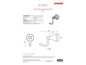 Specification Sheet - Kado Era Robe Hook Brushed Nickel