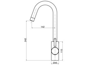 Mizu Drift Gooseneck Sink Mixer Matte Black (4 Star)