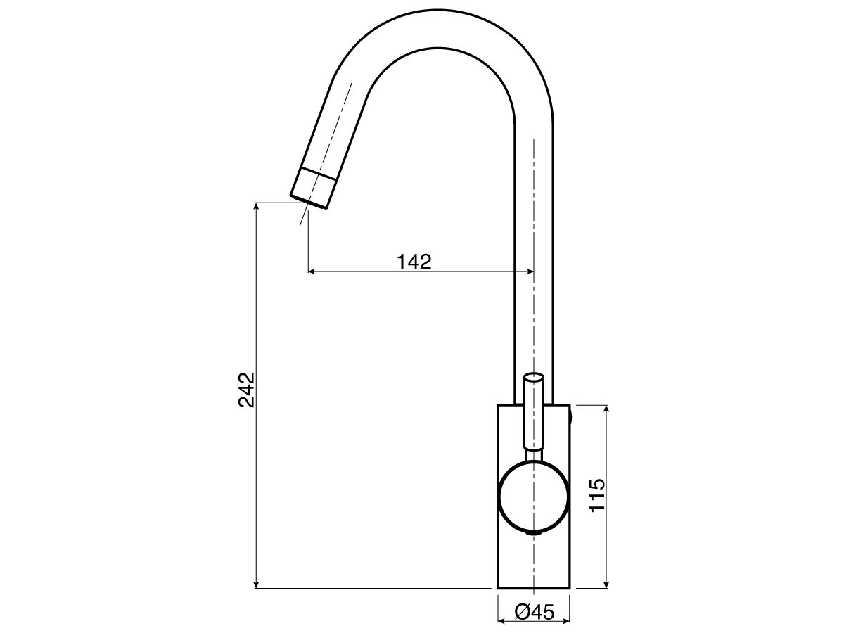Mizu Drift Gooseneck Sink Mixer Tap Matte Black (4 Star) from Reece