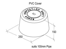 Line Drawing - Concrete Inspection Shaft Mound with PVC Lid