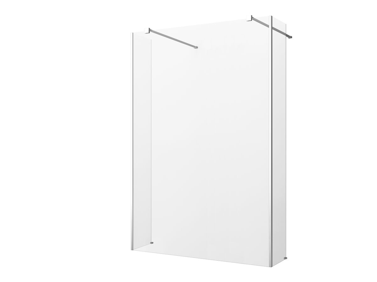 Kado Lux Fixed Shower Screen Panel Double Entry With Side Panels and Wall Support 1400mm Chrome