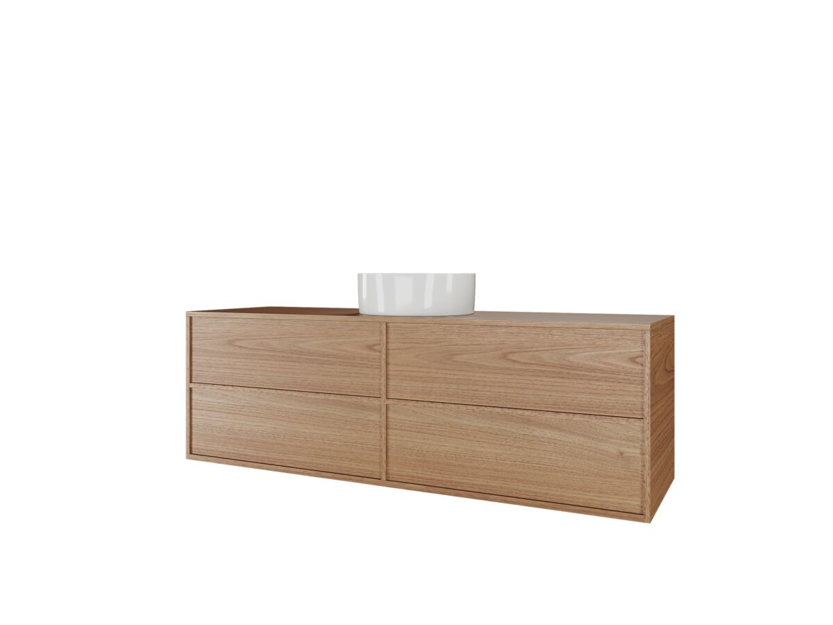 Kado Aspect 1500mm Wall Hung Vanity Unit Single Bowl Timber Top from Reece