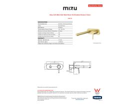 Specification Sheet - Mizu Drift MK2 Wall Bath Mixer Kit Brushed Brass (5 Star)