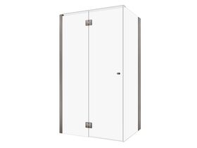 Hero - Kado Lux Frameless Enclosure with Wall Channel 1200 x 900mm Brushed Gunmetal