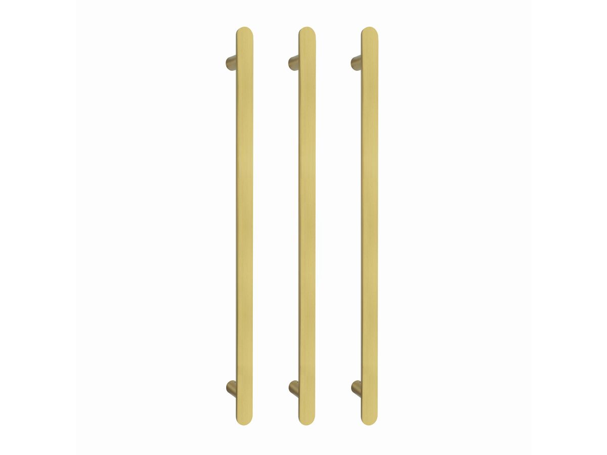 Mizu Soothe Vertical Heated Towel Rail (Triple Pack) Brushed Brass