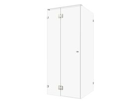 Hero - Kado Lux Frameless Enclosure with Wall Clips 900 x 900mm Brushed Nickel