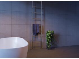 Milli Mood Edit Heated Towel Rail Floor to Ceiling Hardwired Ceiling Cable Entry 550mm Chrome from Reece