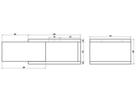 Mizu Bloc Wall Hung Vanity Unit No Basin 900mm Black/ White