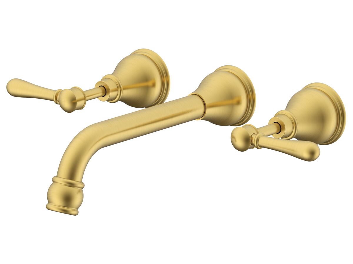 Milli Voir Wall Basin Set 220mm Lever Brushed Gold (4 Star)