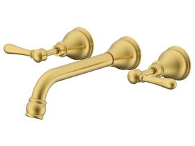 Milli Voir Wall Basin Set 220mm Lever Brushed Gold (4 Star)