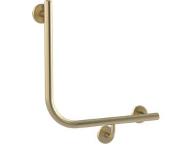 Mizu Drift 450 x 450 x 90 Degree Ambulant Toilet Grab Rail Right Hand Brushed Brass