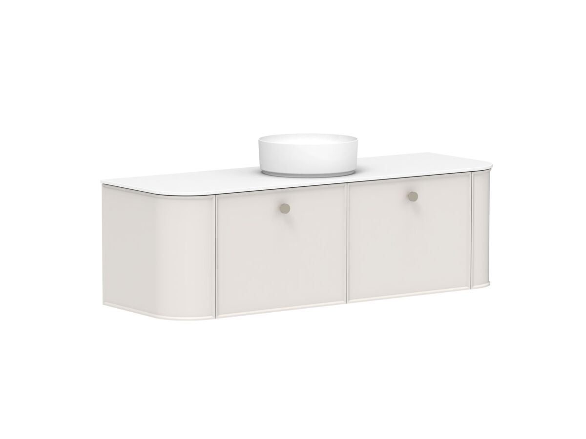 Kado Era 12mm Durasein Top Double Curve All Drawer 1500mm Wall Hung Vanity with Center Basin