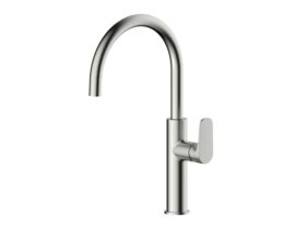 Hero - Mizu Silk Gooseneck Sink Mixer Curved Brushed Nickel (5 Star)