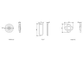 Technical Drawing - ISSY Adorn Above Counter / Semi Inset Wall Hung Vanity Unit with Drawers_Petite Handles