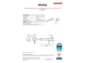 Specification Sheet - Mizu Drift Wall Basin/Bath Mixer Set Straight Spout with 2-Piece Cover Plate Trimset Chrome (6 Star)