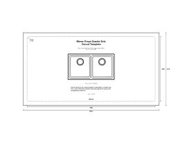 Cut Out Template - Memo Freya Double Bowl Sink No Taphole Granite Black