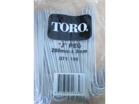 3.15mm x 200mm Long Galvanized Wire J Peg