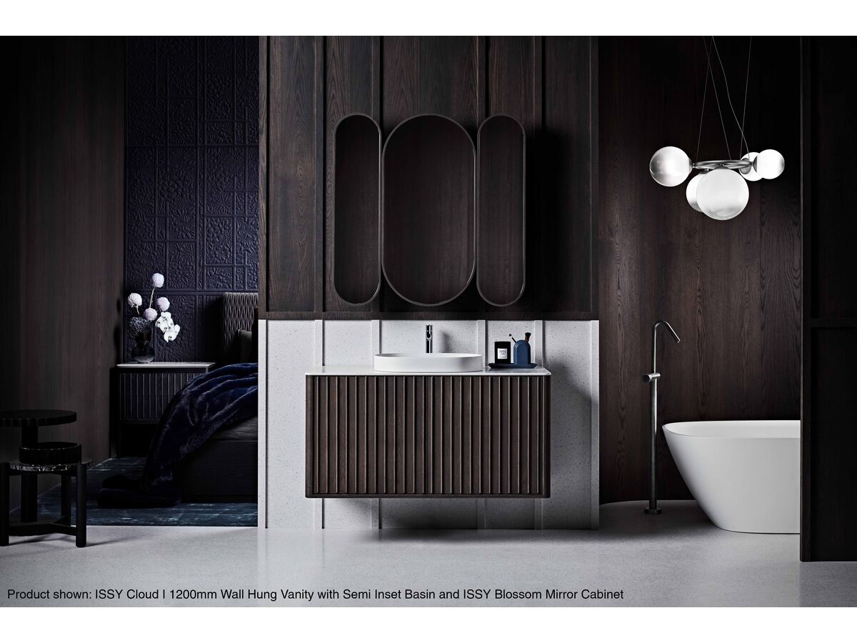 ISSY Cloud I 1200mm Wall Hung Vanity with Semi Inset Basin and ISSY Blossom Mirror Cabinet