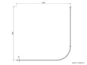 RBA Aluminium Shower Rail 90 Degree 1.2 x 1.2m