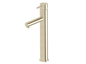 Scala Extended Basin Mixer Tap with 130mm Outlet LUX PVD Brushed Platinum Gold (5 Star)
